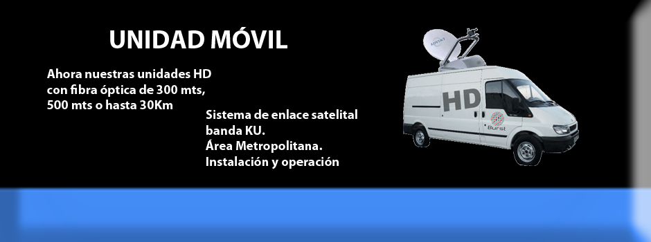 Unidad satelital de BURST para transmisión de televisión en alta definición